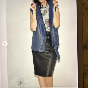 Helmut Lang Blue Leather Vest